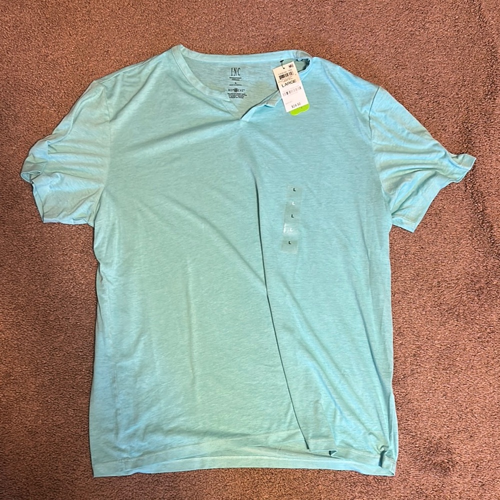 INC International Concepts Men's Light Blue T-Shirt